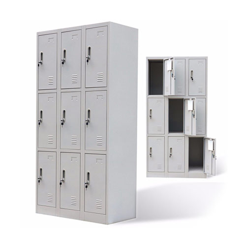 9-Door-Locker industrial 9-door metal locker for workplace personal storage