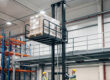 hydraulic goods lift used in industrial facility material handling
