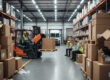 warehouse loading and unloading operation using pallet truck