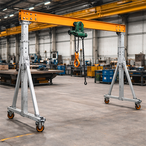 adjustable-portable-gantry-crane-factory Adjustable portable gantry crane solution for Indian factories.